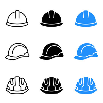 Set Of Different Style Hard Hats