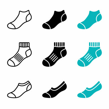 Set Of Different Style Socks Icons