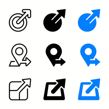 Set Of Direction Icons With Male Symbols