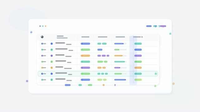 Modern digital spreadsheet application loading and organizing data efficiently inside sleek user interface video footage clip