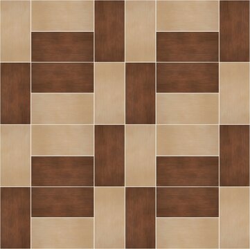Seamless two tone wooden parquet floor ceramic tile texture background