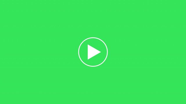 Simple white play button icon animation on transparent background with Alpha channel, 4K Video
