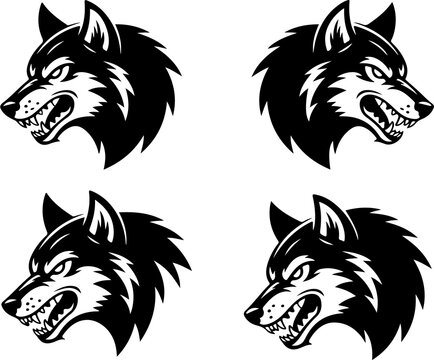 Powerful graphic depiction of a roaring wolf head silhouette symbolizing strength and wild animal nature