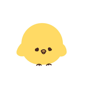 Cute yellow chick cartoon icon