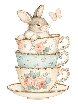easter bunny and easter eggs