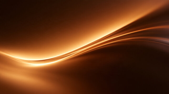 Abstract Glowing Gold Wave Flowing on Dark Background