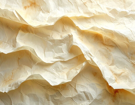 Warm Ivory Crumpled Paper Texture