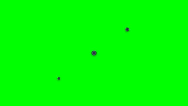 Three Grey Mechanical Gears Meshing Together with Bolt Holes on Green Screen
