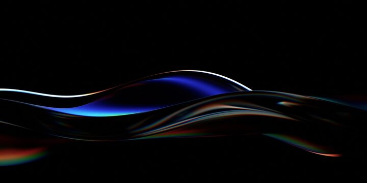 Abstract wavy shape, futuristic background design, 3d render