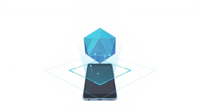 Minimalist Augmented Reality Smartphone Virtual Object Technology Animation