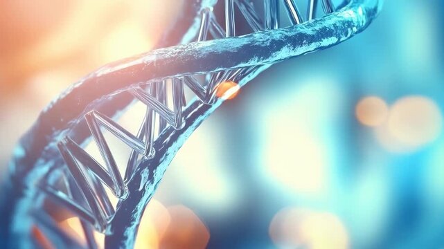 3D DNA Double Helix with Glowing Accents