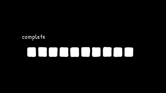 Loading bar animation with black background