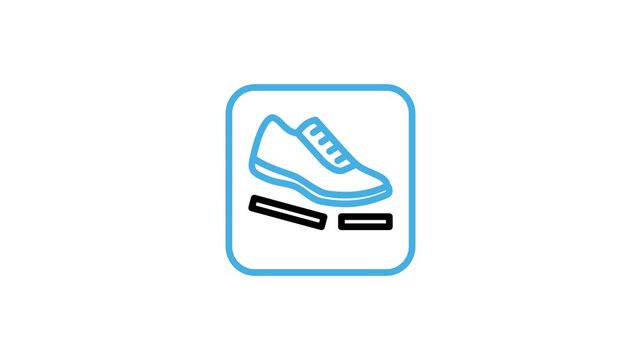 Do not step on sign and symbol icon animation. Shoe stepping on the package box animated video loops for warning, reminder, and attention on cardboard box label. Motion graphics with alpha channel