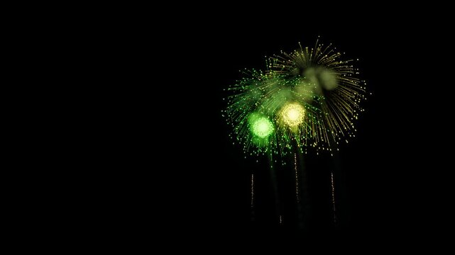 Cocos Keeling Islands Flag Color Fireworks Left Copy Space