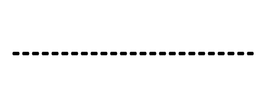 Black horizontal dashed line with rounded edges as a simple graphic design element