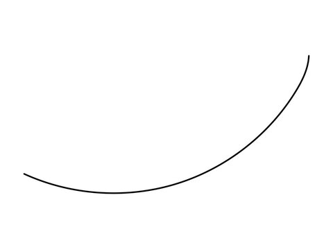 Simple black curved line stroke isolated on a plain background
