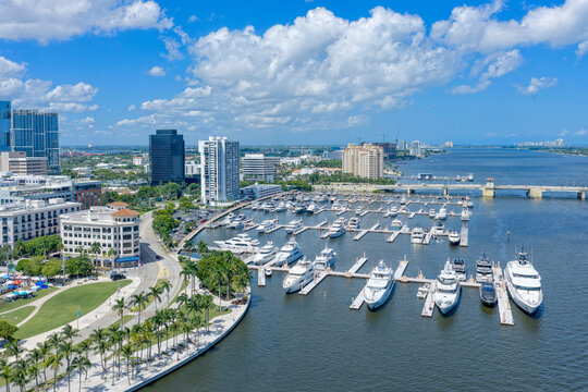 aerial view of West Palm Beach Marina