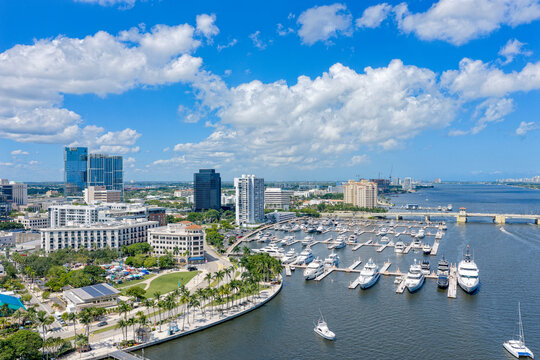 aerial view of West Palm Beach Marina