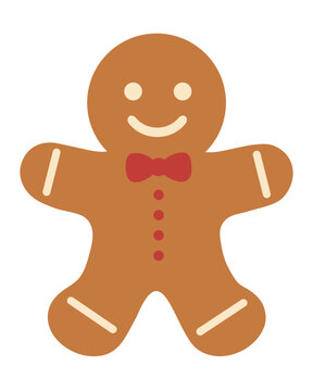 American Christmas Gingerbread Cookie Flat Vector Icon