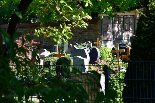 graveyard in summer in Germany
