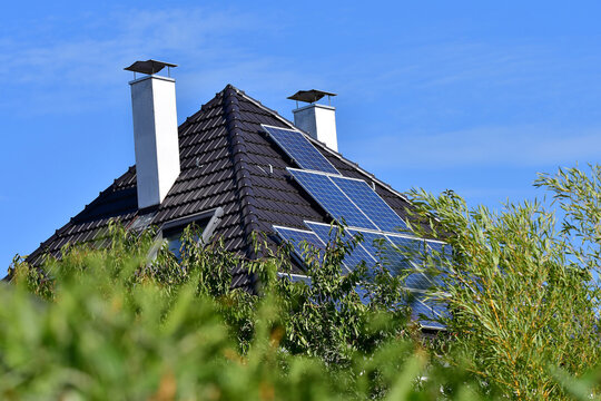 Solar panel on a roof in Germany