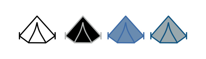 tent icon set multiple style collection with camping tent design © ernas icon