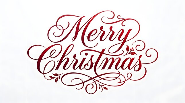 Elegant merry christmas calligraphy lettering design isolated on white background