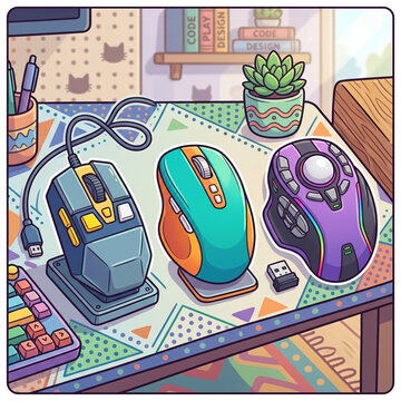 vector illustration of a computer mouse