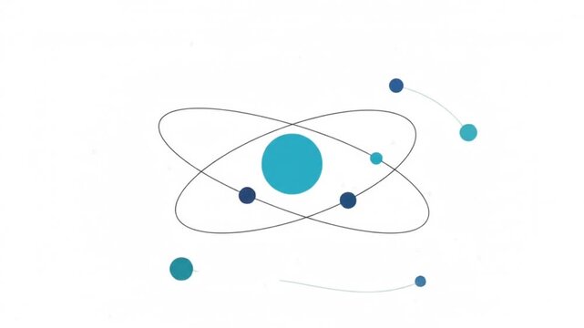 Minimalist Quantum Computing Particle Orbit Technology Animation