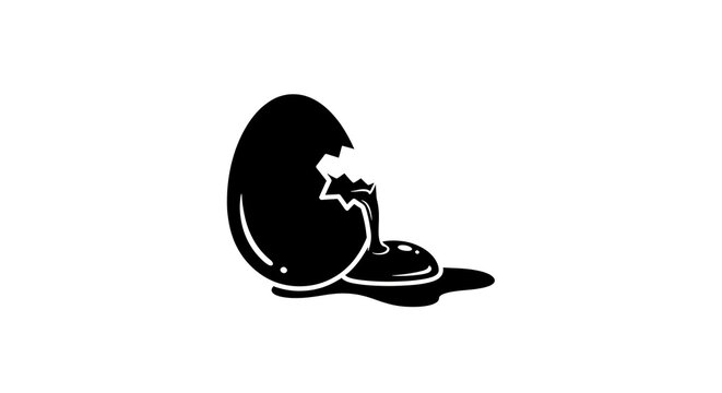 Easter egg cracked open isolated graphic element on transparent background