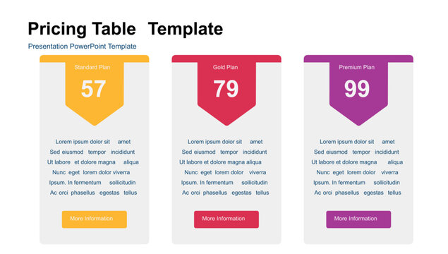 Pricing and Table - Infographic Template