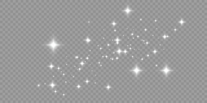 Overlay of white glow particles with diffused soft light, varying in size and a subtle shimmering effect.