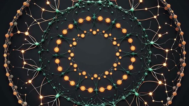 4K Symmetrical Circular Synaptic Activity Matrix Seamless Loop