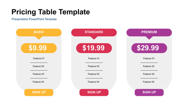 Pricing and Table - Infographic Template