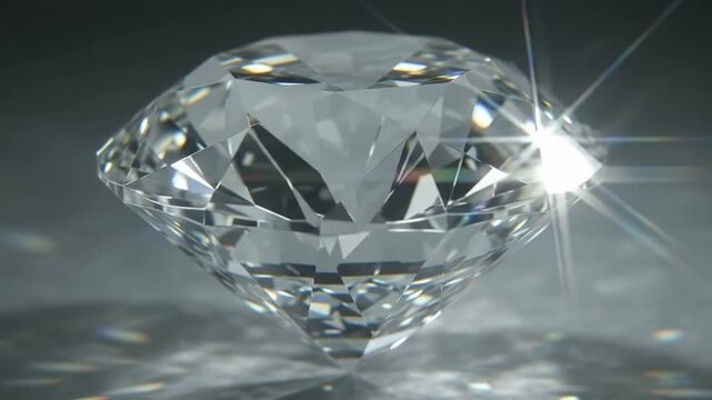 Brilliant Diamond Sparkle: A close-up view of a meticulously cut diamond, its facets reflecting light and casting dazzling sparkles, symbolizing luxury and value.