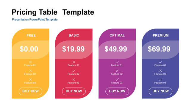 Pricing and Table - Infographic Template