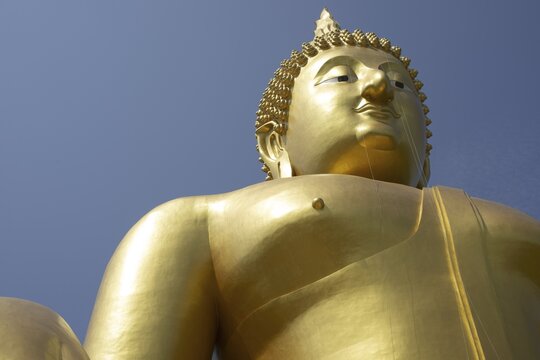 Largest Buddha statue in Thailand (Luang Pho Yai: the statue shows Buddha in the so-called Maravijaya posture - the moment when Buddha resists temptation and attains enlightenment), Wat Muang, Ang Thong, Amphoe Wiset Chai Chan province, Thailand