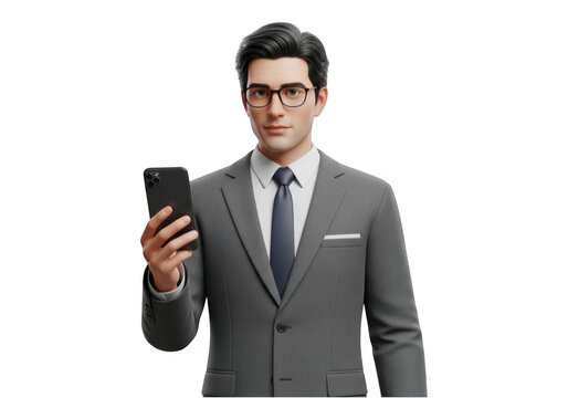Man smiling while holding smartphone outdoors