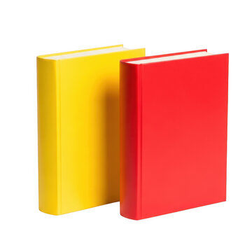Two colorful books standing side by side
