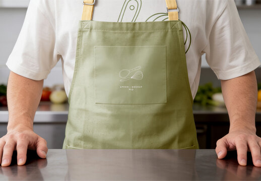 Kitchen Apron on Chef Mockup