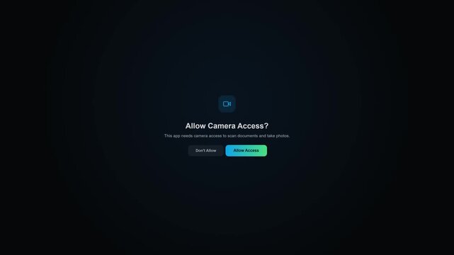 Camera and Microphone Permission Request Screen Animation for App Access