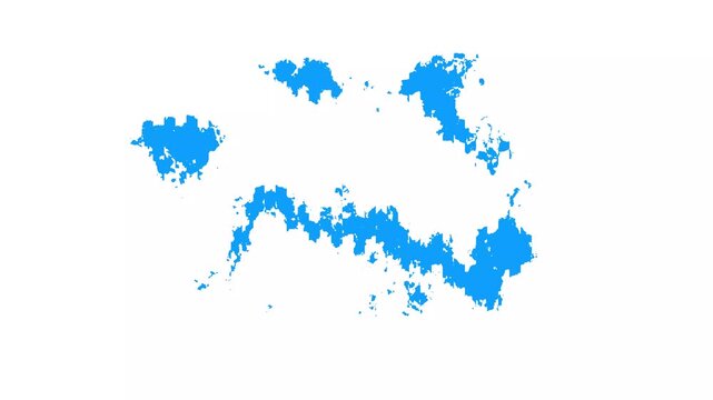 Vibrant royal blue paint brush splash animation on white background, expressive hand painted strokes, abstract artistic motion and modern corporate design element, 4K.