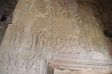 Fototapeta premium ruined khmer hindu and buddhist temple (angkor wat) in angkor in siem reap in cambodia 