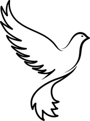 Fototapeta premium Stylized silhouette of a dove with outstretched wings