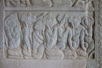 Obraz premium ruined khmer hindu and buddhist temple (angkor wat) in angkor in siem reap in cambodia 