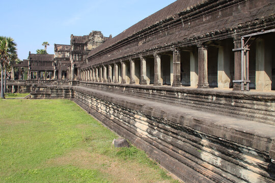 ruined khmer hindu and buddhist temple (angkor wat) in angkor in siem reap in cambodia 