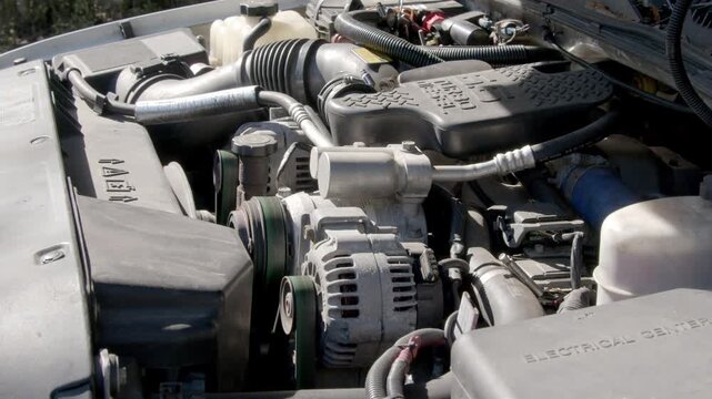 An 8 cylinder diesel engine starts, then immediately stalls.