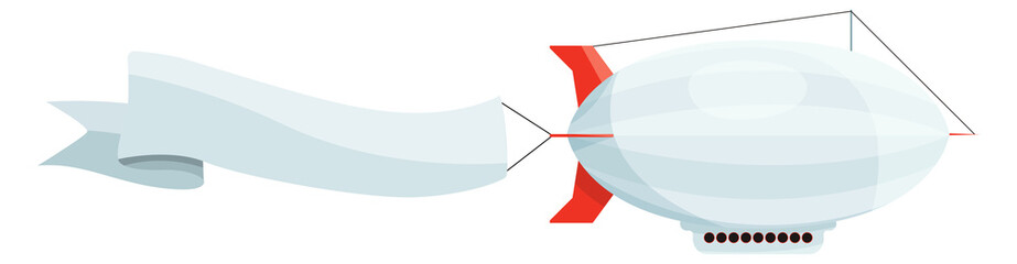 Banner ribbon template on retro zeppelin cartoon aircraft © ONYXprj