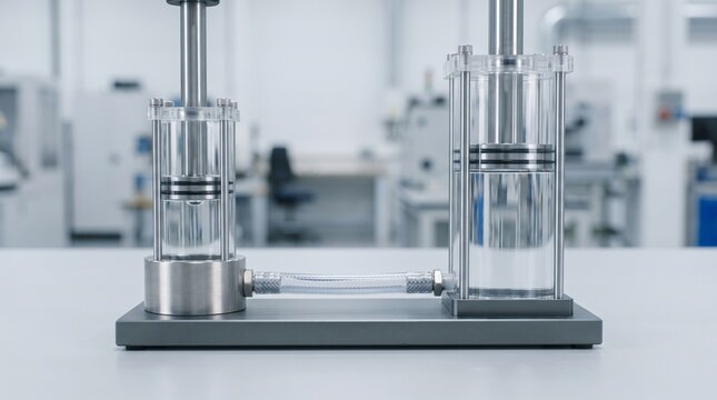 Hydraulic Transmission System with Transparent Cylinders and Piston Mechanism for Physics Education