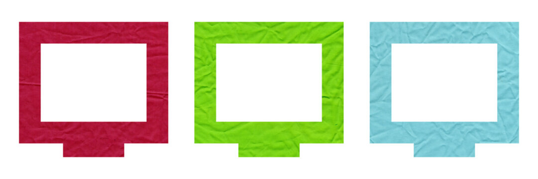 Computer monitor screen frames isolated on transparent background